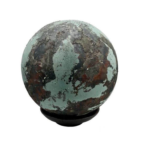 Coming Soon! Kintsugi Raku Pottery Globe Large Sphere Gold Crack Art Centerpiece - Picture 8 of 8